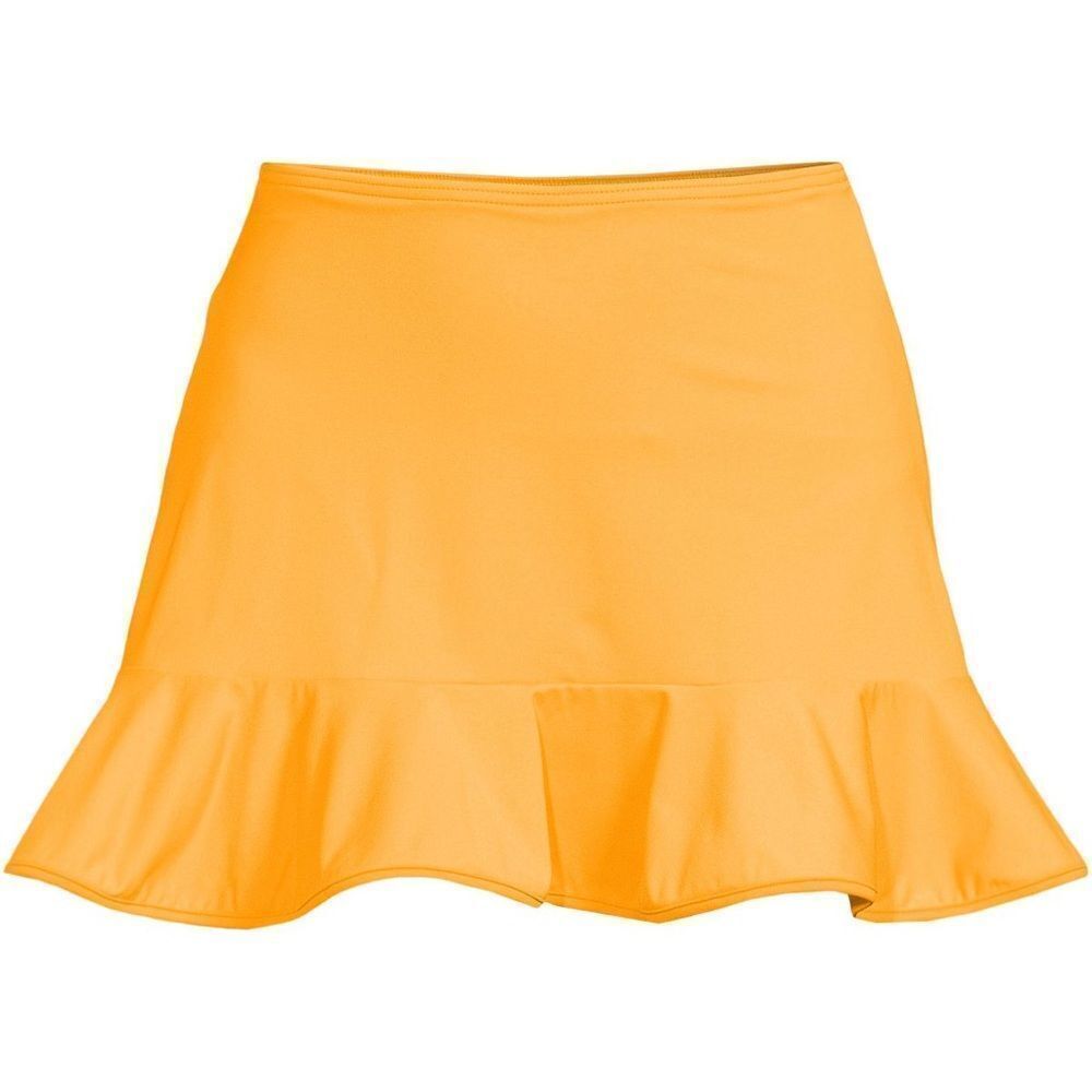 Land's End Ruffle Hem Mini Swimsuit bottom Skirt papaya orange color size 8